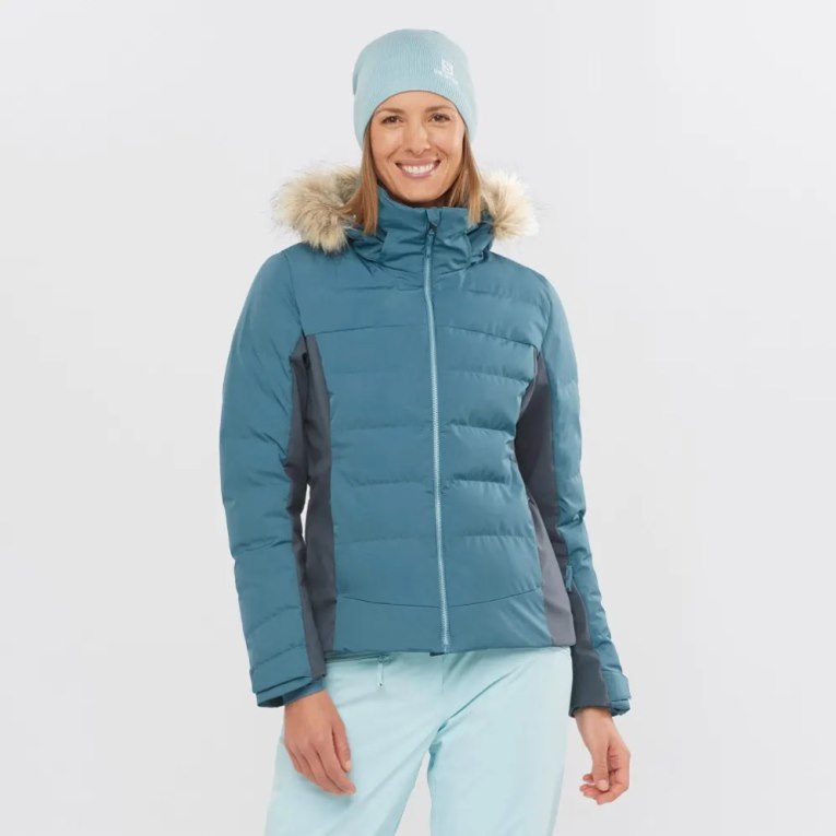 Jaquetas De Esqui Salomon Stormcozy Insulated Hoodie Feminino Turquesa | PT L58016